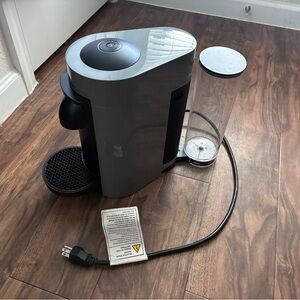 Nespresso Plus Coffee Machine in Gray w/Clear Water Tank with manual.Buy by 3/21